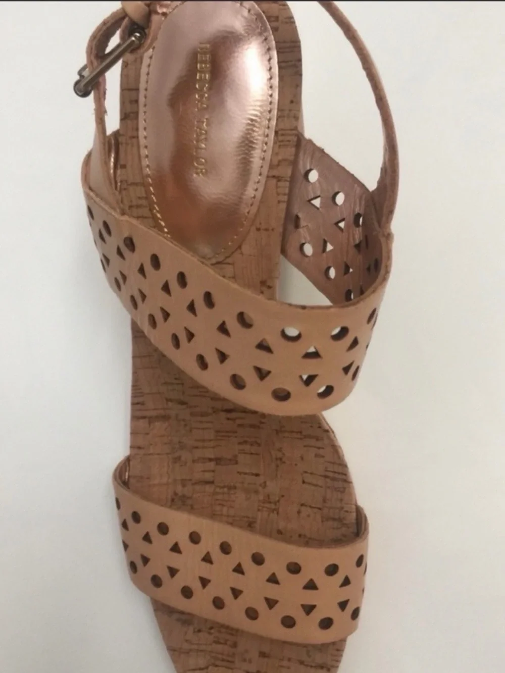 Rebecca Taylor Tan Cork Platform Block Heels